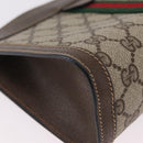 GUCCI GG Supreme Web Sherry Line Clutch Bag PVC Beige 89 01 001 Auth kk719-7