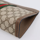GUCCI GG Supreme Web Sherry Line Clutch Bag PVC Beige 89 01 001 Auth kk720-15