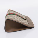 GUCCI GG Supreme Web Sherry Line Clutch Bag PVC Beige 89 01 001 Auth kk720-4