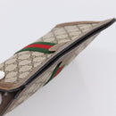 GUCCI GG Supreme Web Sherry Line Clutch Bag PVC Beige 89 01 001 Auth kk720-5