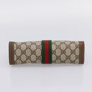 GUCCI GG Supreme Web Sherry Line Clutch Bag PVC Beige 89 01 001 Auth kk720-6
