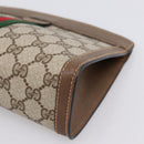 GUCCI GG Supreme Web Sherry Line Clutch Bag PVC Beige 89 01 001 Auth kk720-7