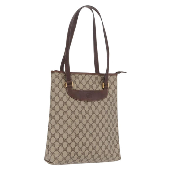 GUCCI GG Supreme Tote Bag PVC Beige Gold 002 39 6130 Auth kk725