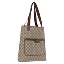 GUCCI GG Supreme Web Sherry Line Tote Bag PVC Beige Gold 39 02 003 Auth kk726-1