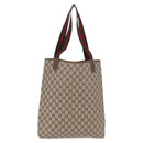 GUCCI GG Supreme Web Sherry Line Tote Bag PVC Beige Gold 39 02 003 Auth kk726-3