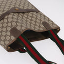 GUCCI GG Supreme Web Sherry Line Tote Bag PVC Beige Gold 39 02 003 Auth kk726-6