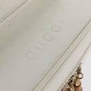 GUCCI Bamboo Vanity Hand Bag Patent Leather White Gold 032 1956 0151 Auth kk729-14
