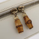 GUCCI Bamboo Vanity Hand Bag Patent Leather White Gold 032 1956 0151 Auth kk729-15