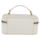 GUCCI Bamboo Vanity Hand Bag Patent Leather White Gold 032 1956 0151 Auth kk729-3