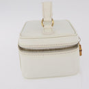 GUCCI Bamboo Vanity Hand Bag Patent Leather White Gold 032 1956 0151 Auth kk729-5