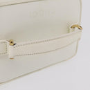 GUCCI Bamboo Vanity Hand Bag Patent Leather White Gold 032 1956 0151 Auth kk729-7