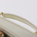 GUCCI Bamboo Vanity Hand Bag Patent Leather White Gold 032 1956 0151 Auth kk729-8