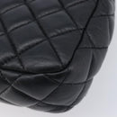 VERSACE Chain Shoulder Bag Leather Black Gold Auth kk734V-13
