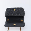 VERSACE Chain Shoulder Bag Leather Black Gold Auth kk734V-16
