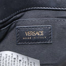 VERSACE Chain Shoulder Bag Leather Black Gold Auth kk734V-17