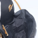 VERSACE Chain Shoulder Bag Leather Black Gold Auth kk734V-19