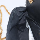 VERSACE Chain Shoulder Bag Leather Black Gold Auth kk734V-20