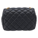 VERSACE Chain Shoulder Bag Leather Black Gold Auth kk734V-3