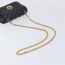 VERSACE Chain Shoulder Bag Leather Black Gold Auth kk734V-7