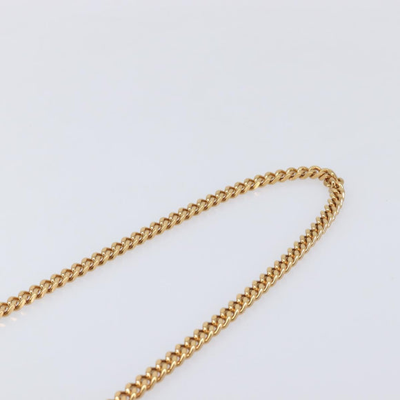 VERSACE Chain Shoulder Bag Leather Black Gold Auth kk734V