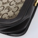 CELINE C Sulky Shoulder Bag Canvas Beige Gold Auth kk742A-13