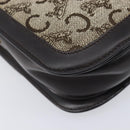 CELINE C Sulky Shoulder Bag Canvas Beige Gold Auth kk742A-14