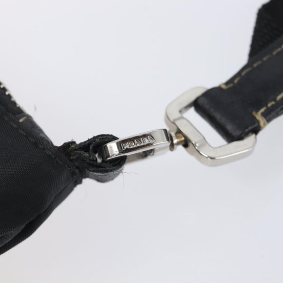 PRADA Shoulder Bag Nylon Black Silver Auth kk745