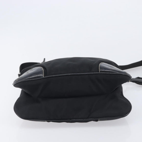 PRADA Shoulder Bag Nylon Black Silver Auth kk745