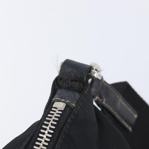 PRADA Shoulder Bag Nylon Black Silver Auth kk745