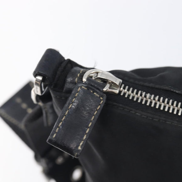 PRADA Shoulder Bag Nylon Black Silver Auth kk745