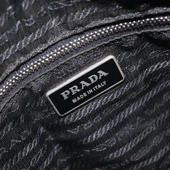 PRADA Shoulder Bag Nylon Black Silver Auth kk745