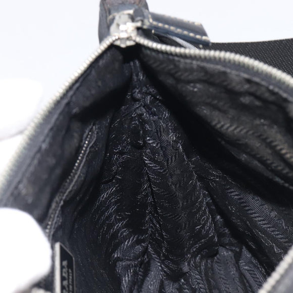 PRADA Shoulder Bag Nylon Black Silver Auth kk745