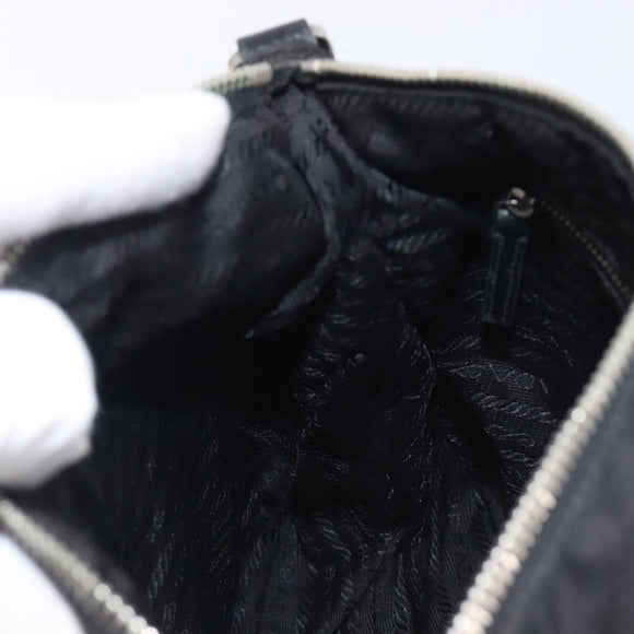 PRADA Shoulder Bag Nylon Black Silver Auth kk745