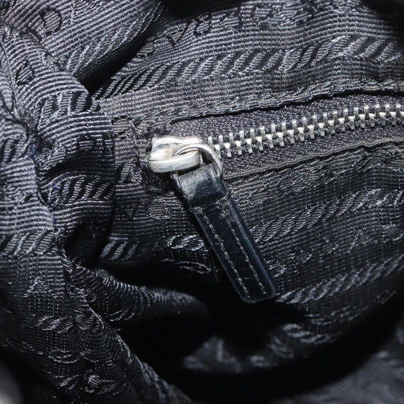 PRADA Shoulder Bag Nylon Black Silver Auth kk745