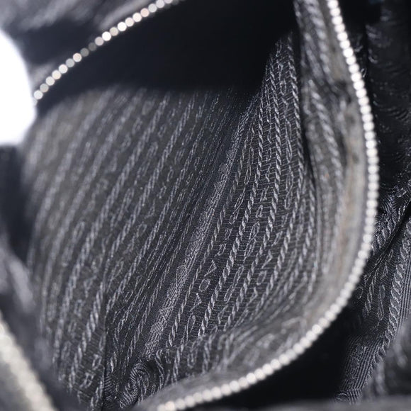 PRADA Shoulder Bag Nylon Black Silver Auth kk745