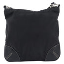 PRADA Shoulder Bag Nylon Black Silver Auth kk745-3