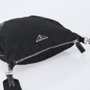 PRADA Shoulder Bag Nylon Black Silver Auth kk745-6