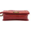 CHANEL Boy Chanel Matelasse Chain Flap Shoulder Bag Leather Red CC Auth knn010-5