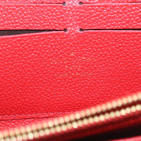 LOUIS VUITTON Monogram Empreinte Zippy Wallet Red M60017 LV Auth knn040