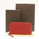 LOUIS VUITTON Monogram Empreinte Zippy Wallet Red M60017 LV Auth knn040-12
