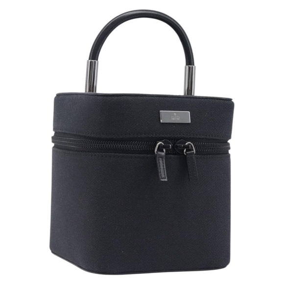 GUCCI Vanity Cosmetic Pouch Canvas Black Silver 039 1052 Auth LN001A