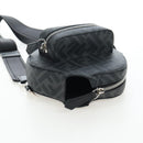 FENDI Zucca Ping Pong Set Racket Case PVC Black Silver 7AS070 Auth LN002M-11