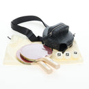 FENDI Zucca Ping Pong Set Racket Case PVC Black Silver 7AS070 Auth LN002M-29