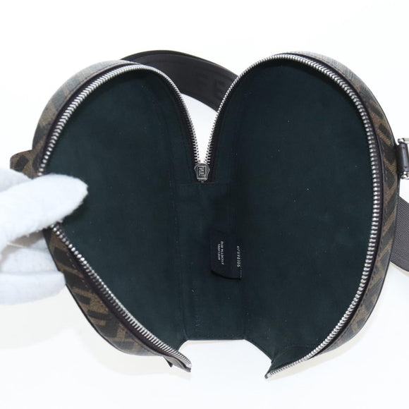 FENDI Zucca Ping Pong Set Racket Case PVC Brown Silver 7AS070 Auth LN003M