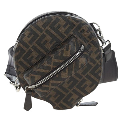 FENDI Zucca Ping Pong Set Racket Case PVC Brown Silver 7AS070 Auth LN003M - 0