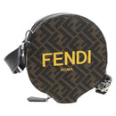FENDI Zucca Ping Pong Set Racket Case PVC Brown Silver 7AS070 Auth LN003M-3