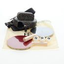 FENDI Zucca Ping Pong Set Racket Case PVC Brown Silver 7AS070 Auth LN003M-30