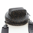 FENDI Zucca Ping Pong Set Racket Case PVC Brown Silver 7AS070 Auth LN003M-6