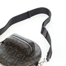 FENDI Zucca Ping Pong Set Racket Case PVC Brown Silver 7AS070 Auth LN003M-9