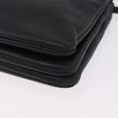 CELINE Trio Shoulder Bag Leather Black Gold Tone Auth LN008-20